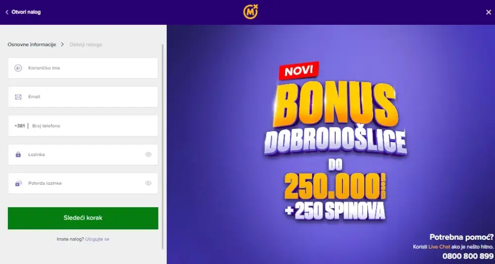 mozzart registracija